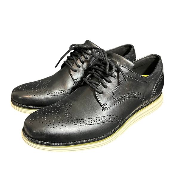 Cole Haan Men's Original Grand Shortwing Oxford Black Leather Size 11.5 M‎ - Picture 1 of 8